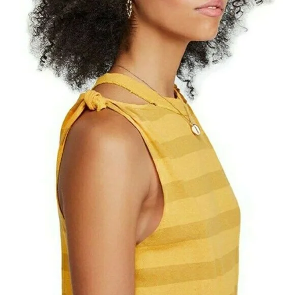 Free People The Twist Striped Tank Top in Mandarin - Picture 3 of 5